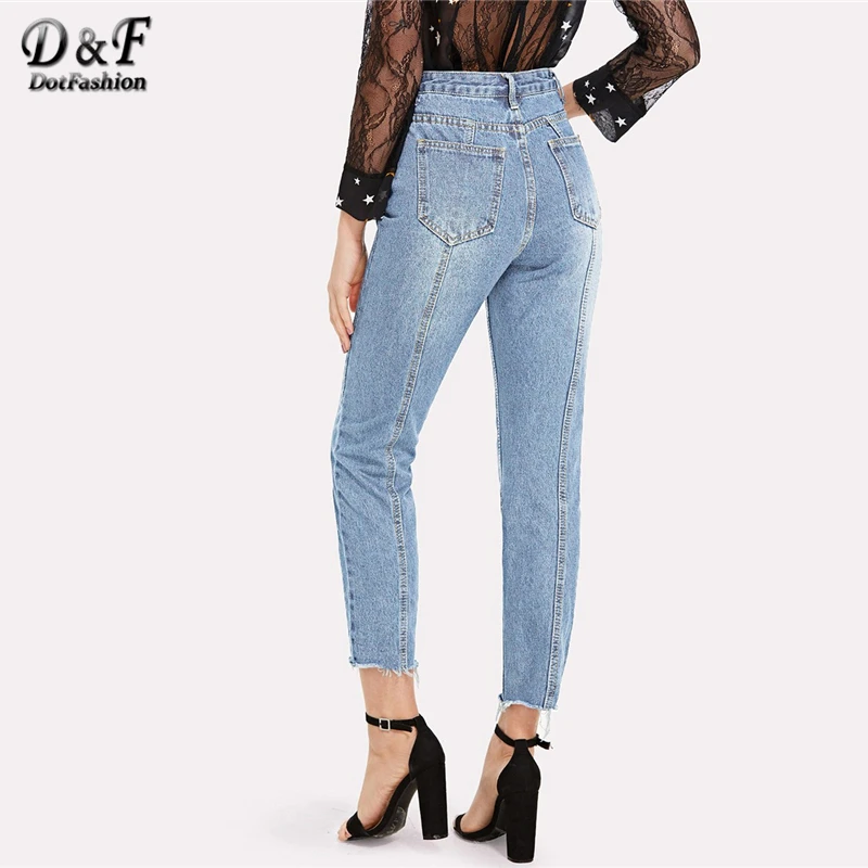 Dotfashion Blue Frayed Hem Jeans Woman 2019 Autumn Casual High Waisted Pants Womens Clothing Spring Korean Style Plain Trousers
Dotfashion Blue Frayed Hem Jeans Woman 2019 Autumn Casual High Waisted Pants Womens Clothing Spring Korean Style Plain Trousers