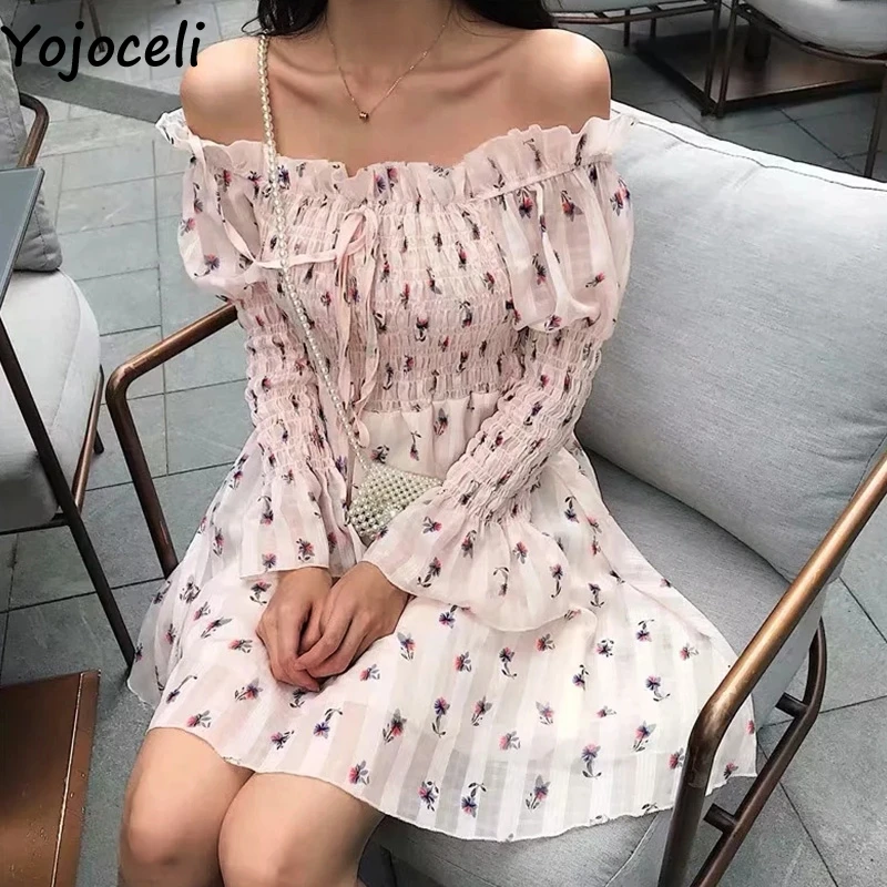 Yojoceli Sexy off shoulder print short dress women Chiffon summer elegant party ruffle dress female Casual beach autumn dresses
Yojoceli Sexy off shoulder print short dress women Chiffon summer elegant party ruffle dress female Casual beach autumn dresses