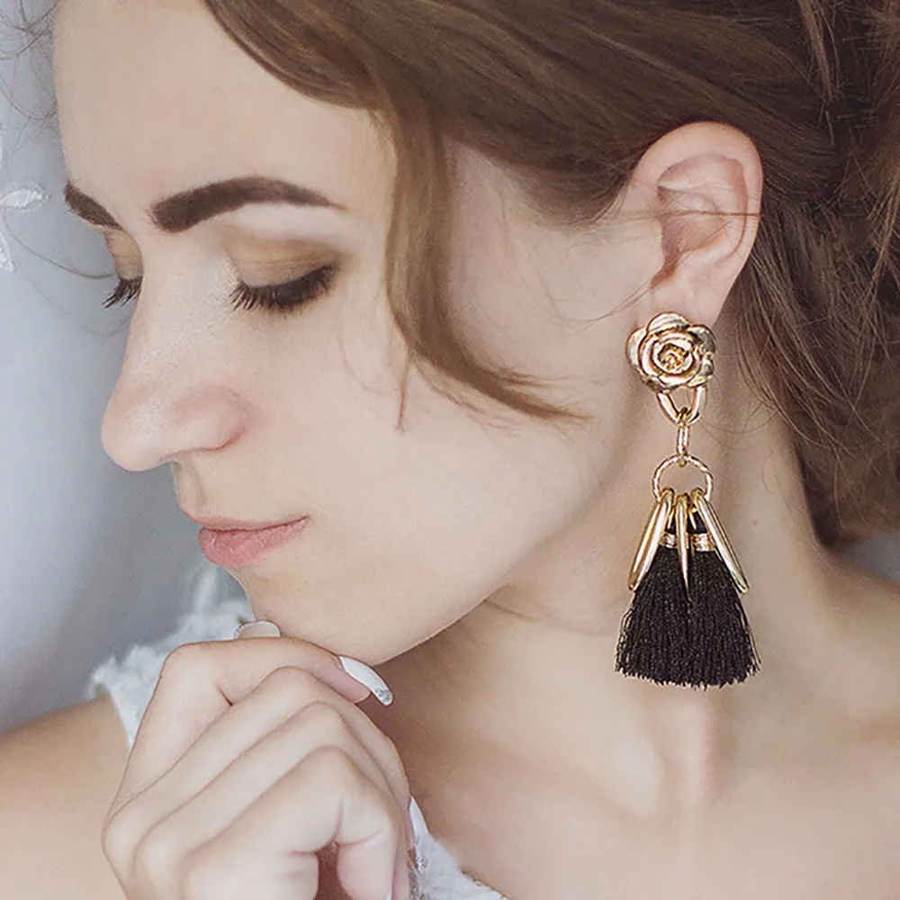 EManco Wholesale Long Tassel Hanging Earrings for Women Black Retro 6 Colors Stylish Flower Dangle Drop Earring Fashion Jewelry
EManco Wholesale Long Tassel Hanging Earrings for Women Black Retro 6 Colors Stylish Flower Dangle Drop Earring Fashion Jewelry