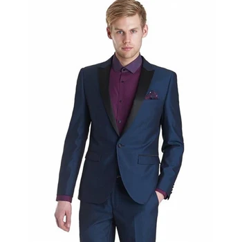 Navy BlueMen Suit For Wedding Black Lapel 2pieces(Jacket+Pants+Tie) Fashion Slim Prom Masculino Trajes De Hombre Blazer
Navy BlueMen Suit For Wedding Black Lapel 2pieces(Jacket+Pants+Tie) Fashion Slim Prom Masculino Trajes De Hombre Blazer