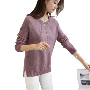 Autumn Winter Women O-Neck Twisted Knitted Sweater Pullover 2018 Female Long Sleeve Knitwear Ladies Soft Knitted Sweater F809
Autumn Winter Women O-Neck Twisted Knitted Sweater Pullover 2018 Female Long Sleeve Knitwear Ladies Soft Knitted Sweater F809