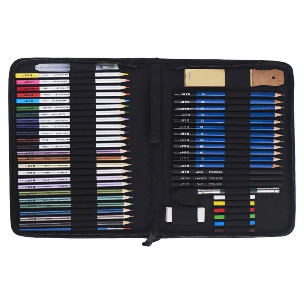 Professional Art Pencil 51pcs Set Art Drawing Coloring Pencil Colored Pencils Sketch Kit Crayon Sketching Set With Carrying Bag
Professional Art Pencil 51pcs Set Art Drawing Coloring Pencil Colored Pencils Sketch Kit Crayon Sketching Set With Carrying Bag