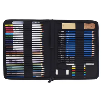 

Professional Art Pencil 51pcs Set Art Drawing Coloring Pencil Colored Pencils Sketch Kit Crayon Sketching Set With Carrying Bag