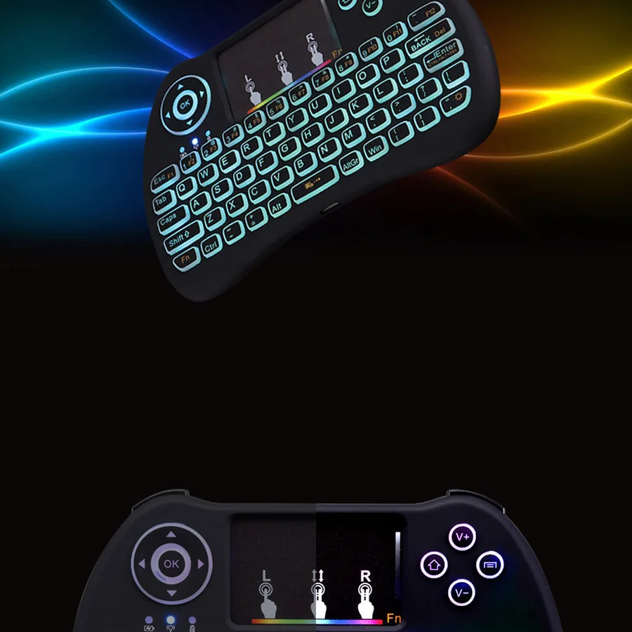 H9 wireless mini keyboard with RGB color backlight (10)