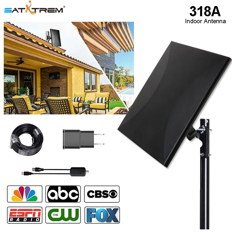SATXTREM antenna indoor 318A channels search channel scan 860MHZ Directional HDTV Antenna With 32.8ft Coax Cable For FM/VHF/UHF
SATXTREM antenna indoor 318A channels search channel scan 860MHZ Directional HDTV Antenna With 32.8ft Coax Cable For FM/VHF/UHF