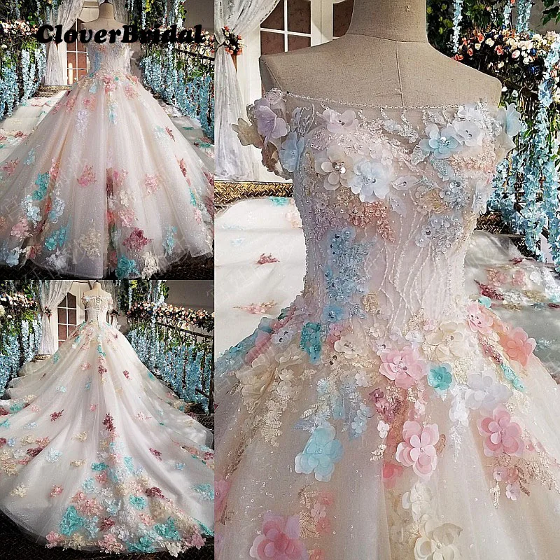 2017 romantic luxury flowers appliques crystals sequins colors wedding dress organza cathedral train
2017 romantic luxury flowers appliques crystals sequins colors wedding dress organza cathedral train