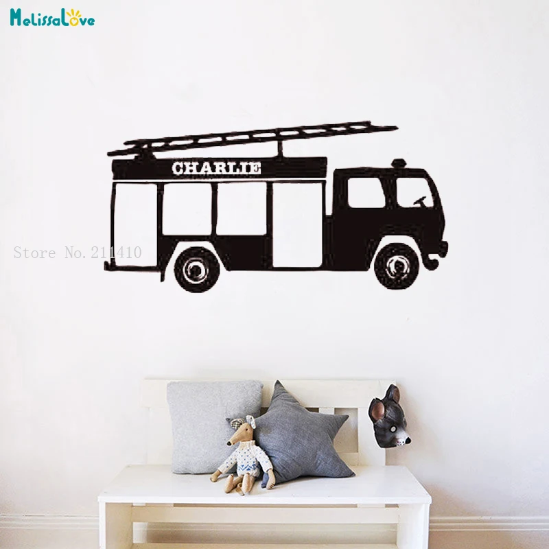 Custom Name Wall Decal Fire Engine Decal Station Personalized Sticker Gift for Boys Kids Room Decoration Removable YT1558
Custom Name Wall Decal Fire Engine Decal Station Personalized Sticker Gift for Boys Kids Room Decoration Removable YT1558