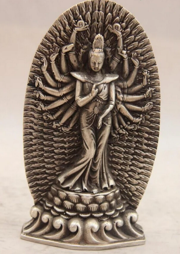 song voge gem S1565 China Copper Silver Avalokitesvara Thousand-hand Bodhisattva Guanyin Statue
song voge gem S1565 China Copper Silver Avalokitesvara Thousand-hand Bodhisattva Guanyin Statue