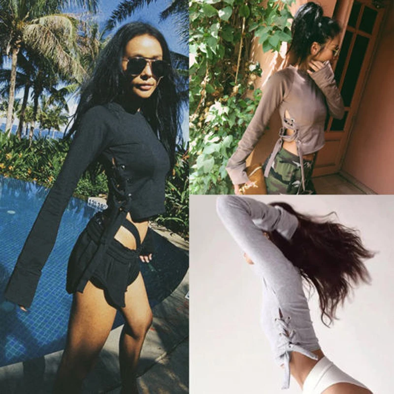 New Style Fashion Women Summer Casual Cotton Tops Bandage Longsleeve Solid Color O-Neck Crop Tops Shirt
New Style Fashion Women Summer Casual Cotton Tops Bandage Longsleeve Solid Color O-Neck Crop Tops Shirt