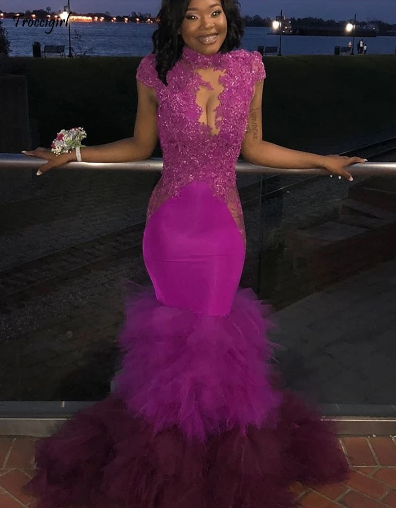 Purple Mermaid Prom Dresses 2019 Black Girls Lace Appliques Beads Formal Dresses African Prom Evening Gowns
Purple Mermaid Prom Dresses 2019 Black Girls Lace Appliques Beads Formal Dresses African Prom Evening Gowns
