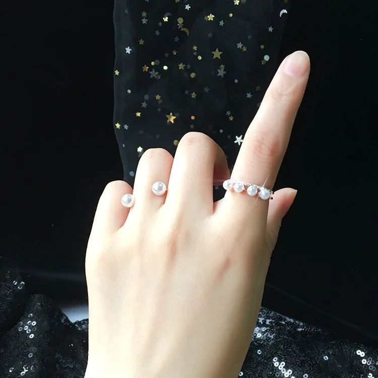 Handmade Micro-inlaid Ring Two-piece Zircon Imitation Pearl Rose Gold Opening Adjustable Size Double Wedding Ring Combination
Handmade Micro-inlaid Ring Two-piece Zircon Imitation Pearl Rose Gold Opening Adjustable Size Double Wedding Ring Combination