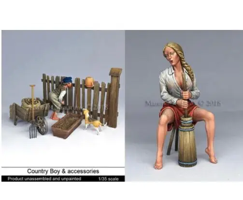 New Unassembled 1/35 Country Boy with Accessories AND pretty girl Resin Kit DIY Toys Unpainted resin model
New Unassembled 1/35 Country Boy with Accessories AND pretty girl Resin Kit DIY Toys Unpainted resin model