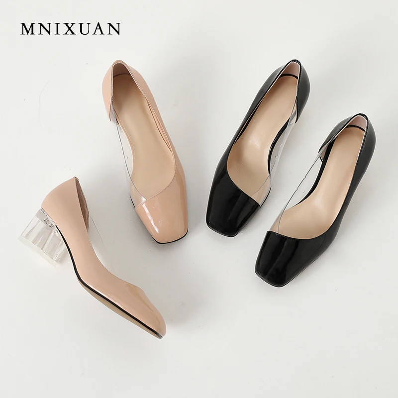 MNIXUAN Office ladies women shoes pumps high heels transparent patent leather square toe block heels slip on career work shoes
MNIXUAN Office ladies women shoes pumps high heels transparent patent leather square toe block heels slip on career work shoes