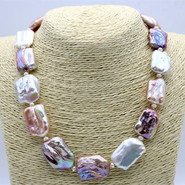 promotion natural south seas white pink purple pearl necklace 18inch 14K (9.13) 
promotion natural south seas white pink purple pearl necklace 18inch 14K (9.13)