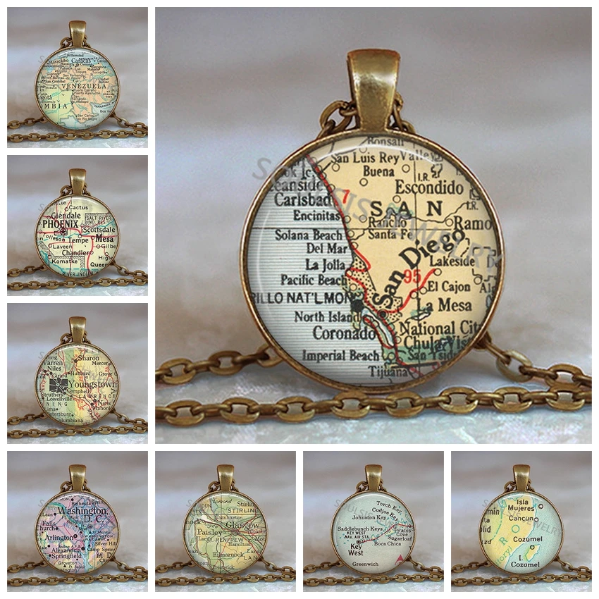 New Arrived Glass Dome Necklace World Map Pendant Bronze Chain Jewelry Venezuela Vintage Map Handmade Glass Cabochon Necklace
New Arrived Glass Dome Necklace World Map Pendant Bronze Chain Jewelry Venezuela Vintage Map Handmade Glass Cabochon Necklace