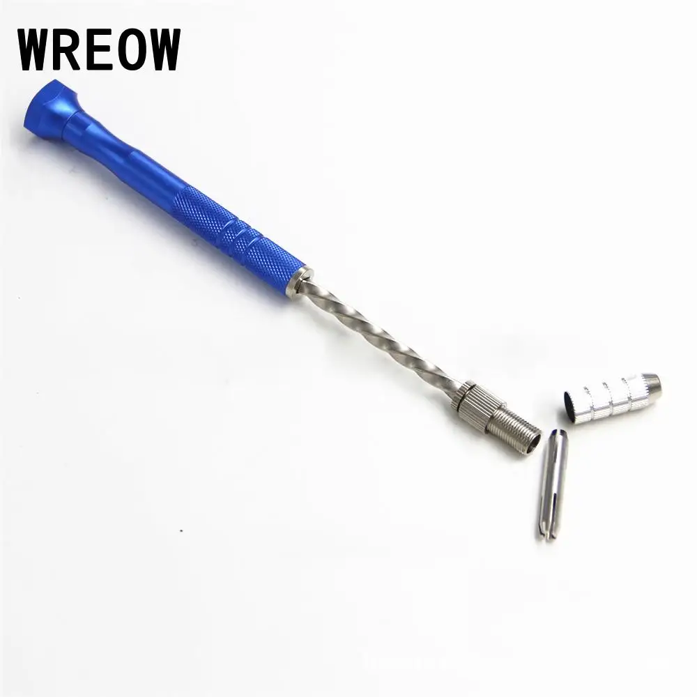 2018 Mini Manual Aluminum Half Auto Hand Chuck Twist Drill Bit Wood DIY Woodworking Tool 0.5-3.0mm Blue