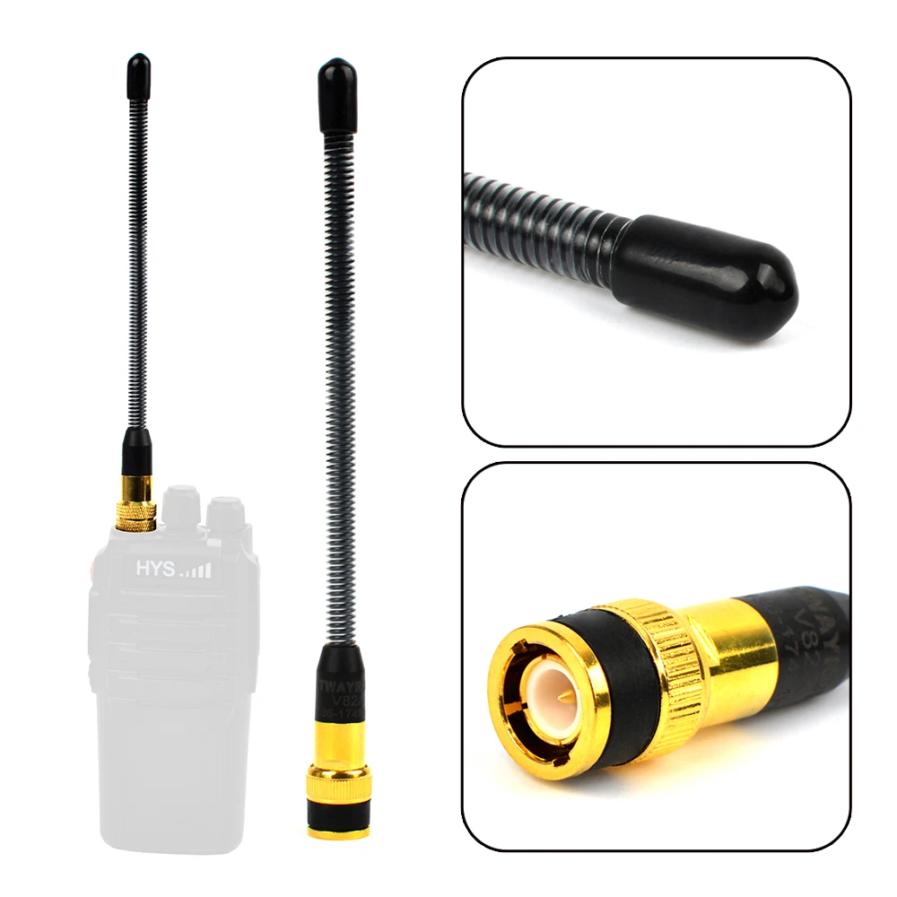 HYS V82A BNC Walkie Talkie разноцветная антенна 10 Вт двухдиапазонный VHF/UHF 144/430 мГц