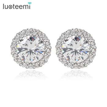LUOTEEMI Hearts & Arrows Perfect Cut Zircon White Gold-Color Stud Earrings for Women Classic Round Zircon With Tiny CZ Earrings
LUOTEEMI Hearts & Arrows Perfect Cut Zircon White Gold-Color Stud Earrings for Women Classic Round Zircon With Tiny CZ Earrings