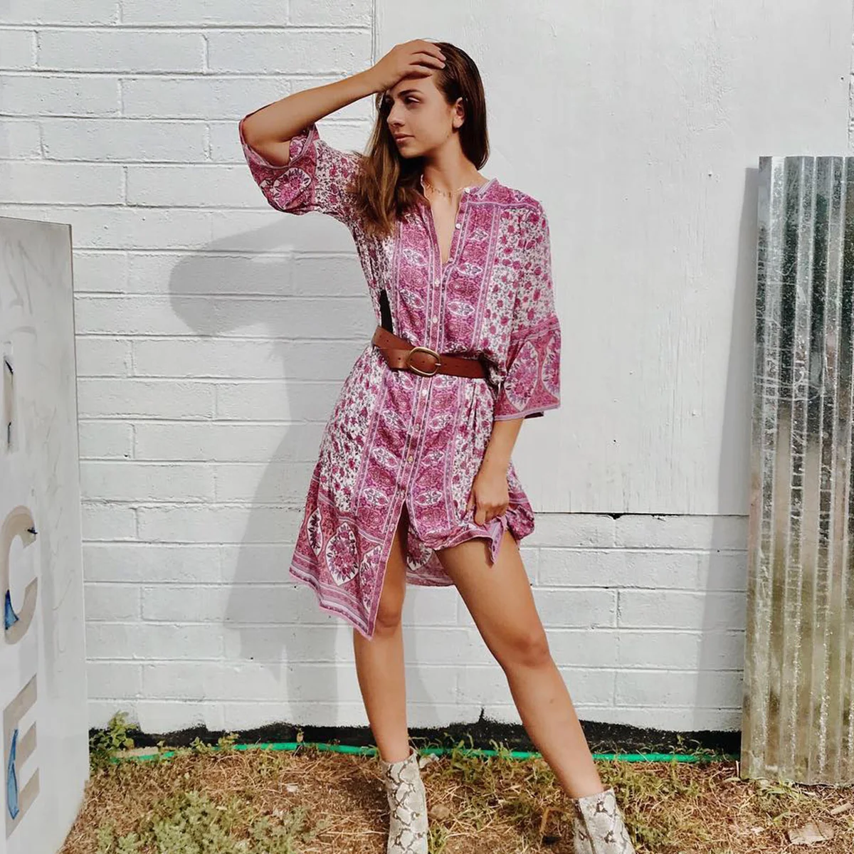 Jastie Jasmine Midi Tunic Dress 3/4 Bell Sleeve Spring Summer Dresses Button-up Chic Boho Casual Beach Dress Women Dress Vestido
Jastie Jasmine Midi Tunic Dress 3/4 Bell Sleeve Spring Summer Dresses Button-up Chic Boho Casual Beach Dress Women Dress Vestido