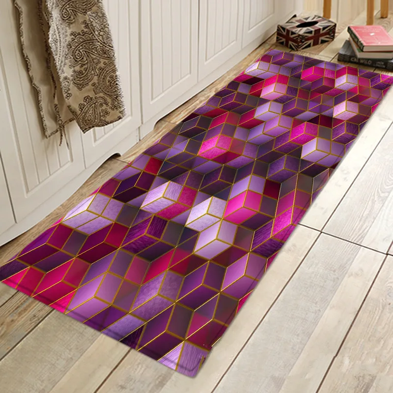 

Nordic Home Geometry Skull 3D Print Carpet Long strip Kitchen Bath Antiskid Mat Modern Bedroom Carpets for Living Room Area Rugs