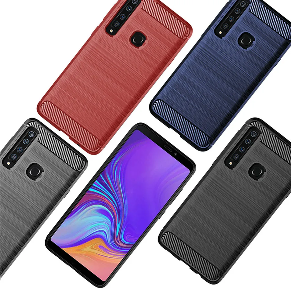 Luxury Cases For Samsung A9 2018 Case Silicon Shockproof Plain Carbon Fiber Cover for Case Samsung Galaxy A9 2018 TPU Coque (1)