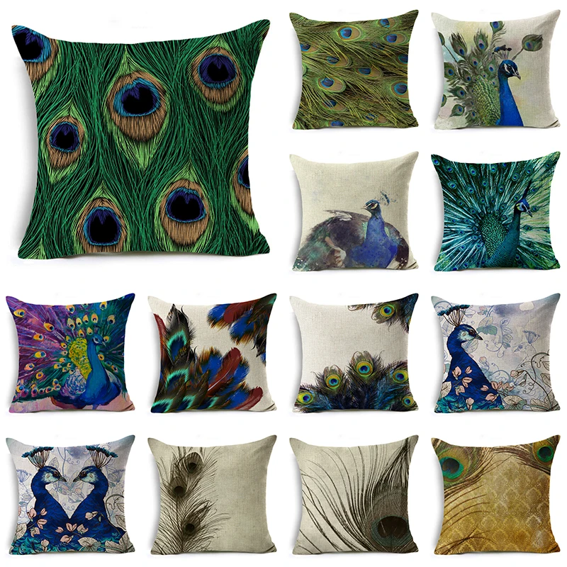 WZH Peacock Feather Cushion Cover 45x45cm Linen Decorative Pillow Cover Sofa Bed Pillow Case
WZH Peacock Feather Cushion Cover 45x45cm Linen Decorative Pillow Cover Sofa Bed Pillow Case
