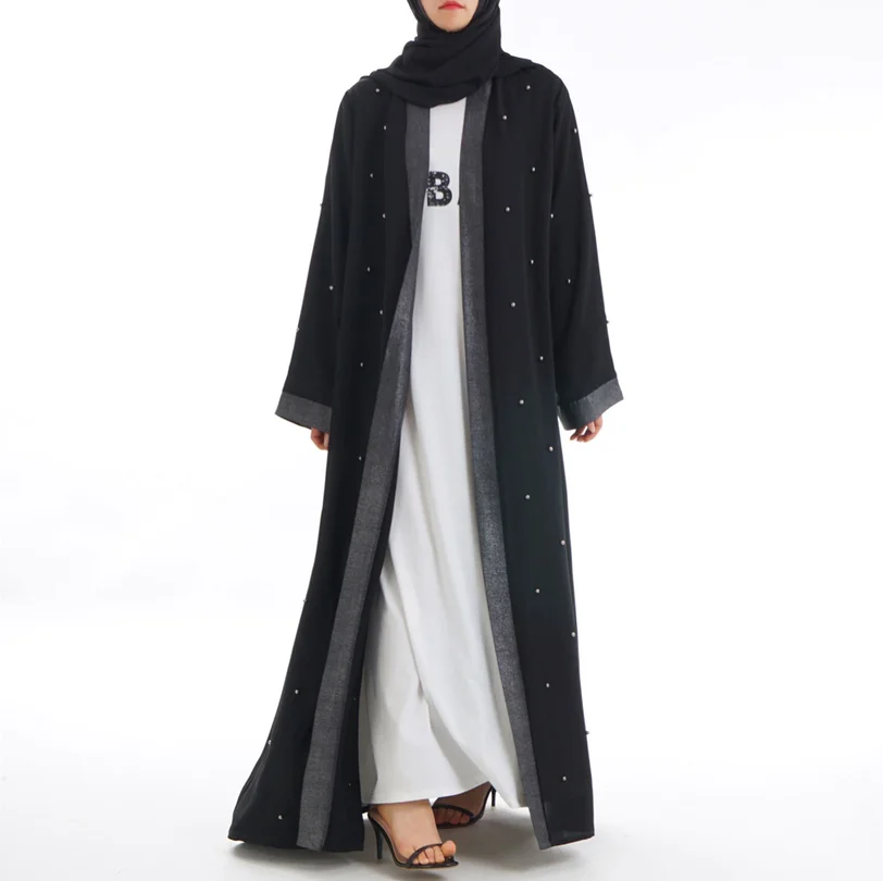 Black Nida Beading Muslim Dress Abaya Islamic Women Malaysia Jilbab Djellaba Robe Musulmane Turkish Baju Open Kimono Kaftan
Black Nida Beading Muslim Dress Abaya Islamic Women Malaysia Jilbab Djellaba Robe Musulmane Turkish Baju Open Kimono Kaftan