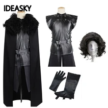 Halloween kostiumy dla mężczyzn dorosłych gra o tron kostium jon snow cosplay pieśń lodu i ognia fancy garnitur jonn jacek płaszcz płaszcz(China)