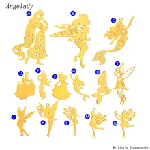 DIY relleno cobre decoración epoxi resina molde joyería fabricación COLLAR COLGANTE Hada oro decorativo mujer señora volando(China)