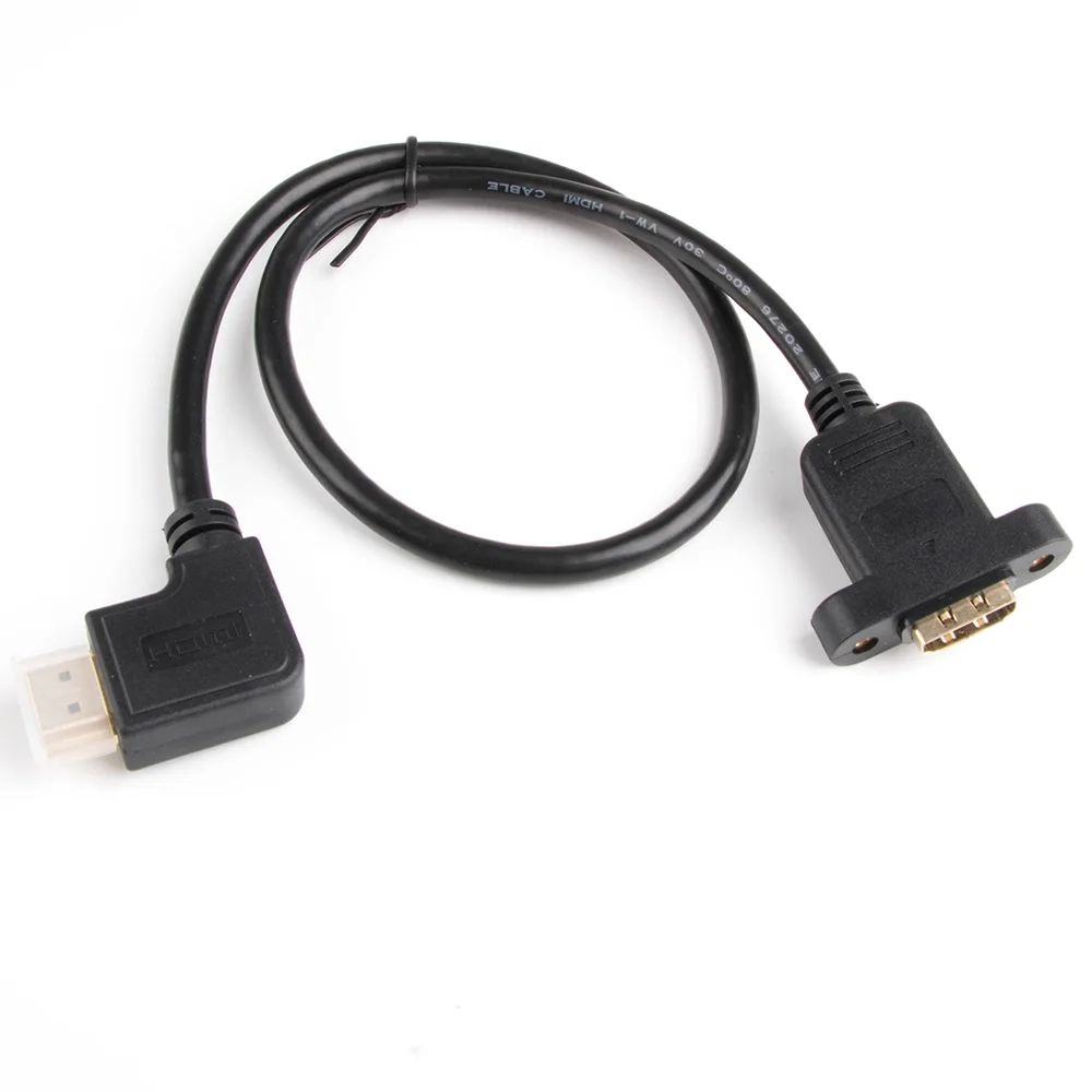 90 Degree Left Right Up Down Angled HDMI 19p 1.4 male to Female extension cable with Screw Hole Can Lock Panel Mount Cable
90 Degree Left Right Up Down Angled HDMI 19p 1.4 male to Female extension cable with Screw Hole Can Lock Panel Mount Cable