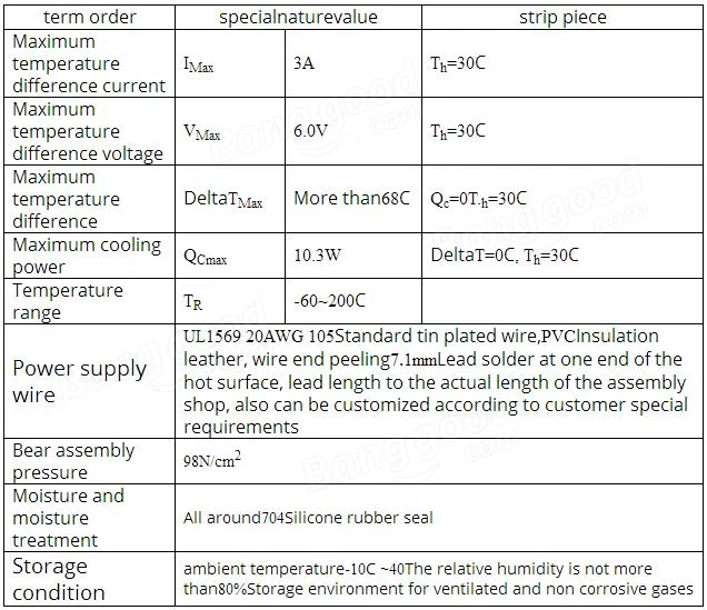 TES1-4903 20x20x3.6mm 5V 3A Thermoelectric Cooler Semiconductor Refrigeration Film Heatsink Peltier Plate Module