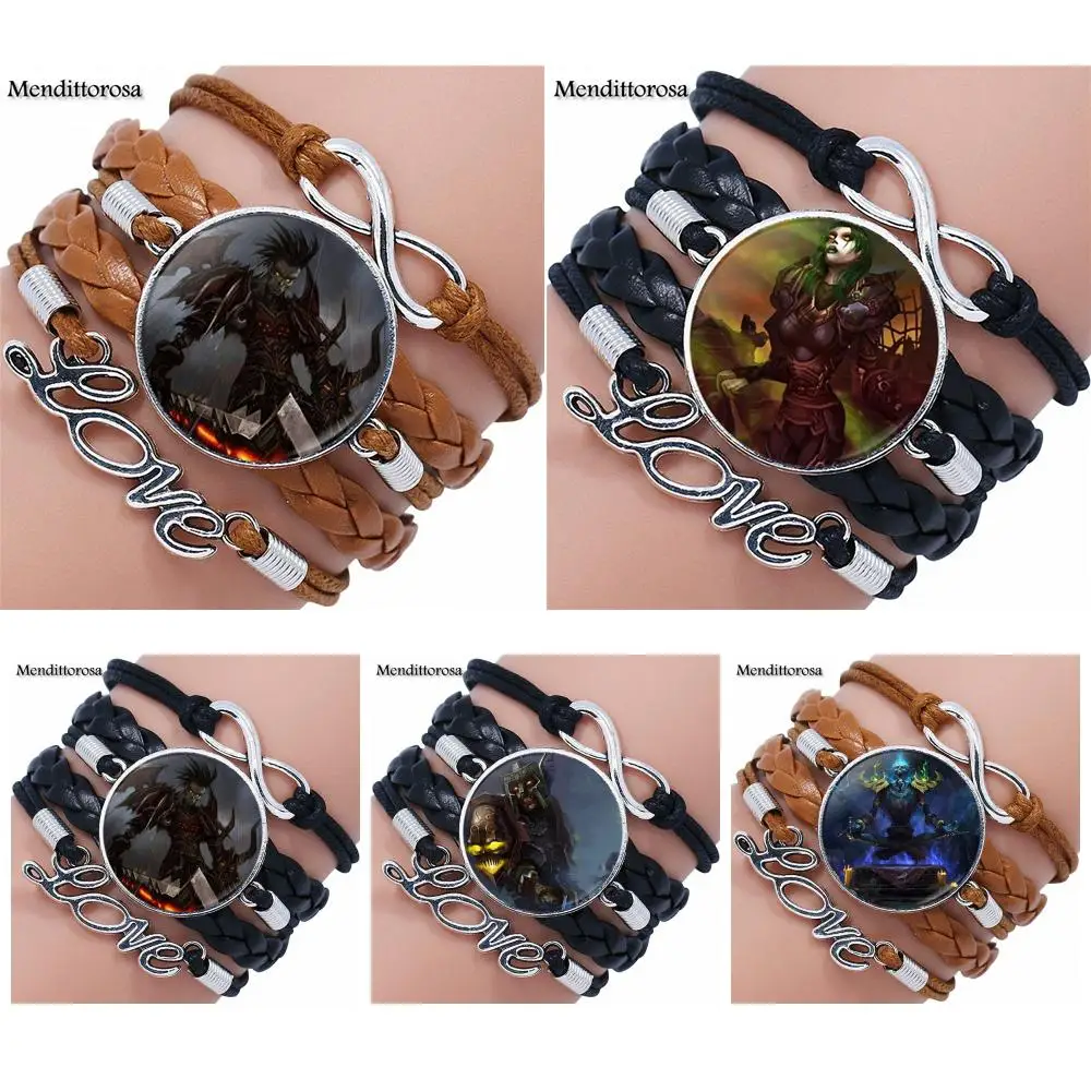 Vintage Cabochon Colorful Collar Multilayer Black/Brown Leather Bracelet Bangle For Wedding WoW World of Warcraft Undead Horde
Vintage Cabochon Colorful Collar Multilayer Black/Brown Leather Bracelet Bangle For Wedding WoW World of Warcraft Undead Horde