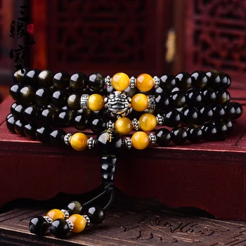 Light Obsidian Bracelet beads 108 gold bracelets Yaoshi brave men female crystal jewelry multilayer
Light Obsidian Bracelet beads 108 gold bracelets Yaoshi brave men female crystal jewelry multilayer