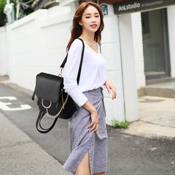 THINKTHENDO Women Shoulder Bags Small Leather Backpack Multi-functional Chains Crossbody Bag for Women 2018 Bookbags School Bag
THINKTHENDO Women Shoulder Bags Small Leather Backpack Multi-functional Chains Crossbody Bag for Women 2018 Bookbags School Bag