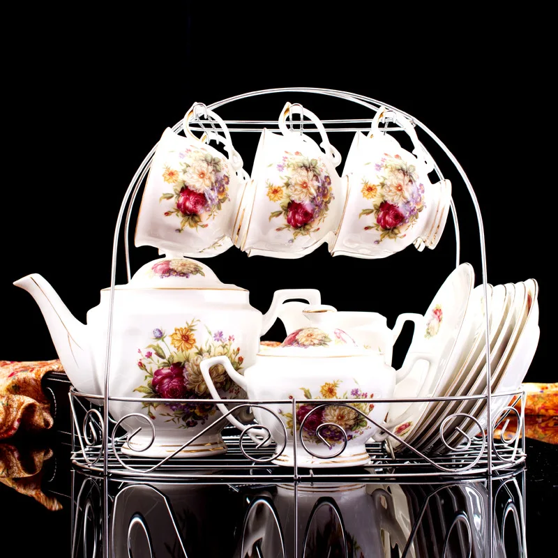 Drop Shipping 15 Pcs European Style Bone China Coffee Set Afternoon tea Coffee Pot Cups Saucers Set High Grade Ceramic Teaware
Drop Shipping 15 Pcs European Style Bone China Coffee Set Afternoon tea Coffee Pot Cups Saucers Set High Grade Ceramic Teaware