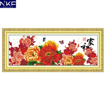 NKF Wealth Forever Cross Stitch Flower Embroidery Kits 11CT 14CT DIY Chinese Cross Stitch Painting Pattern for Home Decor
NKF Wealth Forever Cross Stitch Flower Embroidery Kits 11CT 14CT DIY Chinese Cross Stitch Painting Pattern for Home Decor