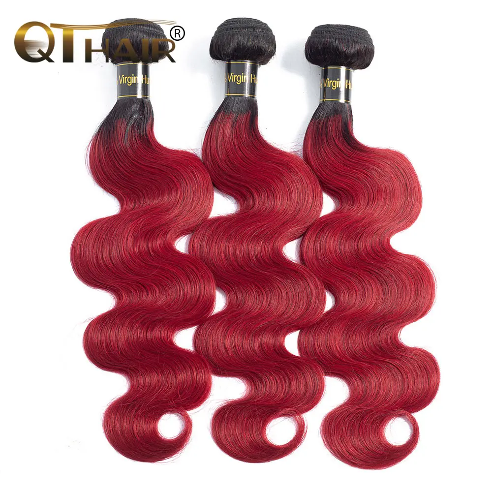 QT Pre-Colored 1b/Burgundy Ombre Peruvian Hair 1/3 Bundles Black To Red Hair Weave Bundles Body Wave Non-remy Hair Extensions
QT Pre-Colored 1b/Burgundy Ombre Peruvian Hair 1/3 Bundles Black To Red Hair Weave Bundles Body Wave Non-remy Hair Extensions