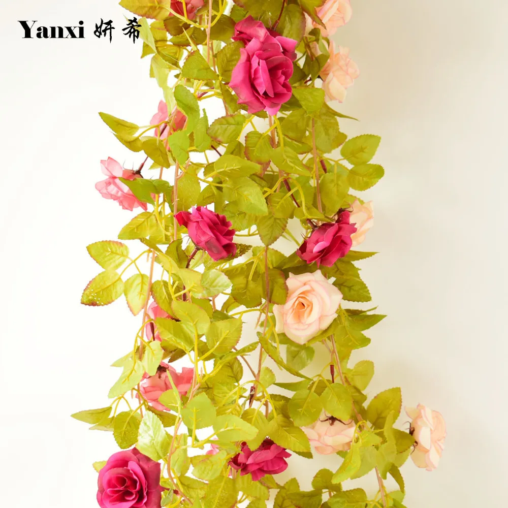 2pcs Silk Roses Artificial Flower Vine Fake Rattan flowers for Home Garden Wedding Tree Shop outdoor decoration Blue Red plants
2pcs Silk Roses Artificial Flower Vine Fake Rattan flowers for Home Garden Wedding Tree Shop outdoor decoration Blue Red plants