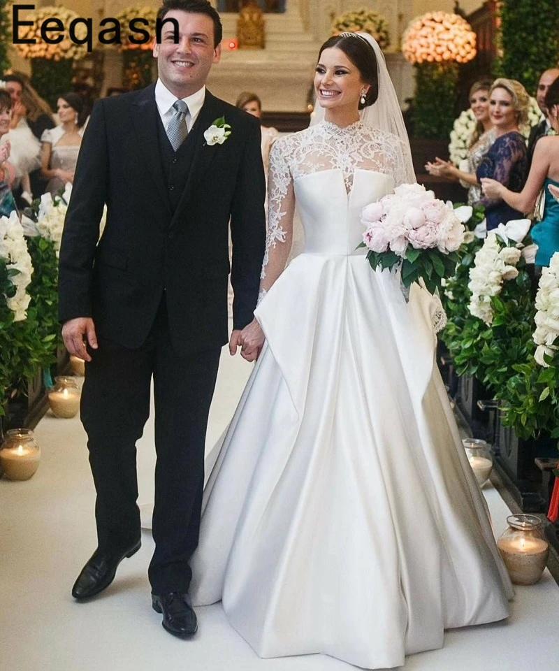 Elegant Lace Top Wedding Dresses A Line Boho Long Sleeve Court Train Backless Bride Dress Trouwjurk Vestidos De Novia 2019
Elegant Lace Top Wedding Dresses A Line Boho Long Sleeve Court Train Backless Bride Dress Trouwjurk Vestidos De Novia 2019