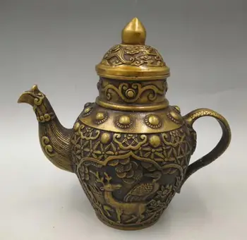 Collection archaize brass deer crane teapot statue
Collection archaize brass deer crane teapot statue