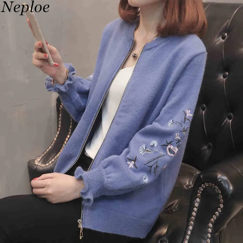Neploe 2019 New Autumn Embroidery Floral Women Sweater Zipper O-neck Chaqueta Mujer Long Sleeve Ruffles Female Cardigan 67876
Neploe 2019 New Autumn Embroidery Floral Women Sweater Zipper O-neck Chaqueta Mujer Long Sleeve Ruffles Female Cardigan 67876