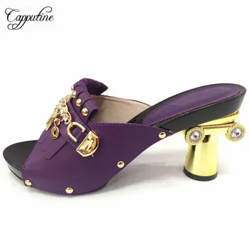 Nigerian Purple Color High Heels Shoes Hot Sale Elegant Shoes For Wedding Dress Rhinestone Slipper Shoes Size 37-43 TX-987-3
Nigerian Purple Color High Heels Shoes Hot Sale Elegant Shoes For Wedding Dress Rhinestone Slipper Shoes Size 37-43 TX-987-3