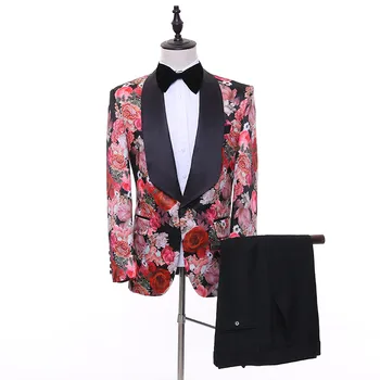 Beautiful Flower Suits Men's two-piece Korean Version Fashion Fit Slim Suit Dress Groom Ball Party Dress Singers Stage Costumes
Beautiful Flower Suits Men's two-piece Korean Version Fashion Fit Slim Suit Dress Groom Ball Party Dress Singers Stage Costumes