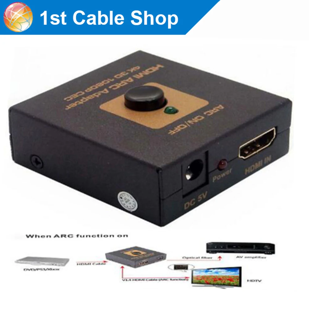 HDMI ARC adapter HDMI Audio Return Channel adapter Extractor Converter Splitter 4K 3D with optical audio out
HDMI ARC adapter HDMI Audio Return Channel adapter Extractor Converter Splitter 4K 3D with optical audio out