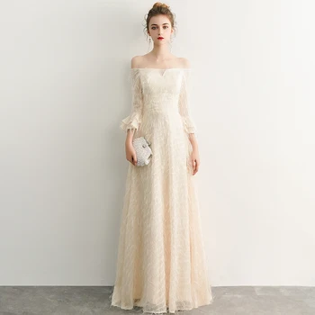 Robe De Soiree Champagne Lace Evening Dress 2020 New A-line Floor Length Evening Gown For Women Formal Dress vestidos LYFY17
Robe De Soiree Champagne Lace Evening Dress 2020 New A-line Floor Length Evening Gown For Women Formal Dress vestidos LYFY17