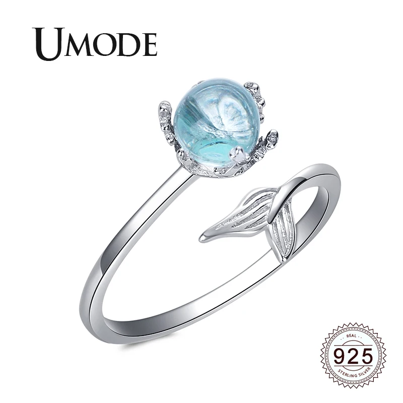 UMODE Mermaid Tail 925 Sterling Silver Rings for Women Girls Foam Bead Round Stone Open Rings 925 Silver Jewelry Gifts LR0746
UMODE Mermaid Tail 925 Sterling Silver Rings for Women Girls Foam Bead Round Stone Open Rings 925 Silver Jewelry Gifts LR0746