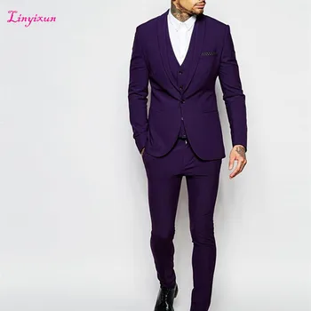 Linyixun Center Vent Best Man Blazer Suit Groomsmen Shawl Lapel Groom Tuxedos Purple Men Suits Slim Fit Wedding Wear
Linyixun Center Vent Best Man Blazer Suit Groomsmen Shawl Lapel Groom Tuxedos Purple Men Suits Slim Fit Wedding Wear