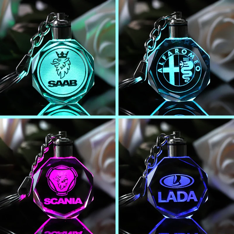 Customized Car Logo Keychain Laser Engraved Crystal Keyring Styling Keychain with Colorful LED Light Souvenir Gift Drop Shipping
Customized Car Logo Keychain Laser Engraved Crystal Keyring Styling Keychain with Colorful LED Light Souvenir Gift Drop Shipping