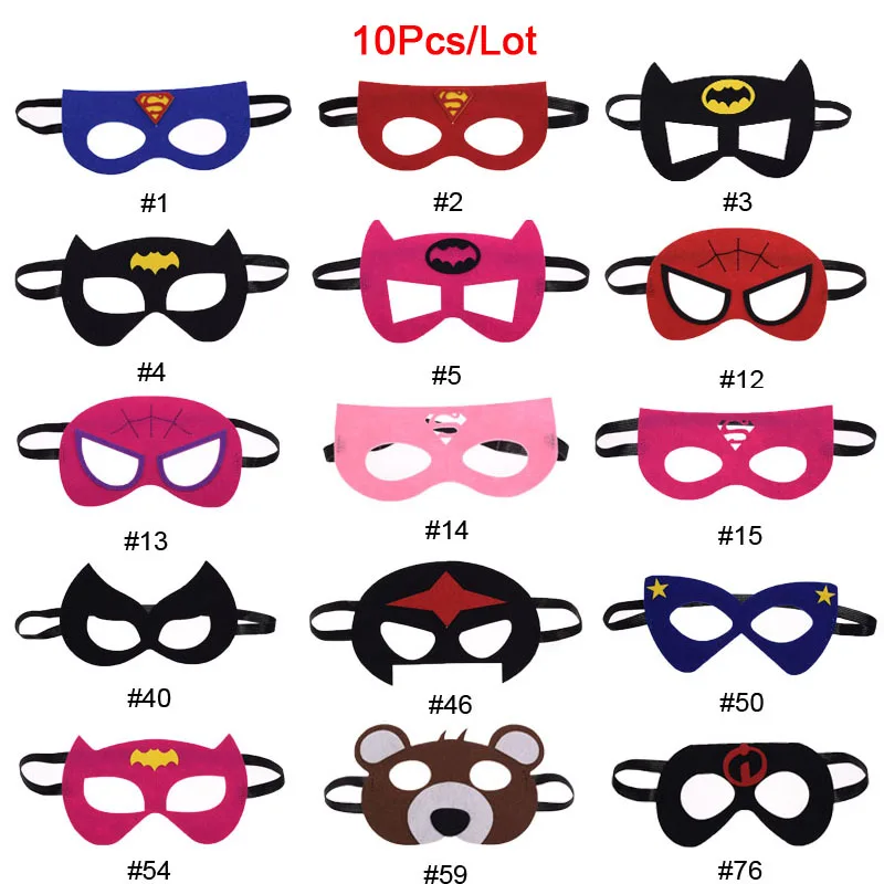 10pcs Superhero Mask Batman Star Wars Darth Vader Halloween Cosplay Mask Kids Birthday Party DIY Masquerade Costumes Masks
10pcs Superhero Mask Batman Star Wars Darth Vader Halloween Cosplay Mask Kids Birthday Party DIY Masquerade Costumes Masks