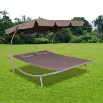 VidaXL Brown Long Garden Chair With Canopy And Pillows High Quality Oxford Material Suitable For Garden Patio Beach
VidaXL Brown Long Garden Chair With Canopy And Pillows High Quality Oxford Material Suitable For Garden Patio Beach
